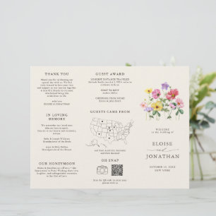 Programa de Casamento de Boho Floral Chic Floral R