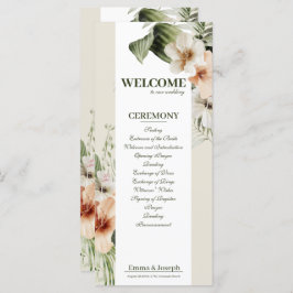 Programa de Casamento de Boho Pastel, de hibisco t