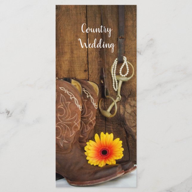 Programa de Casamento de Boots do Cowboy, Daisy e  (Frente)