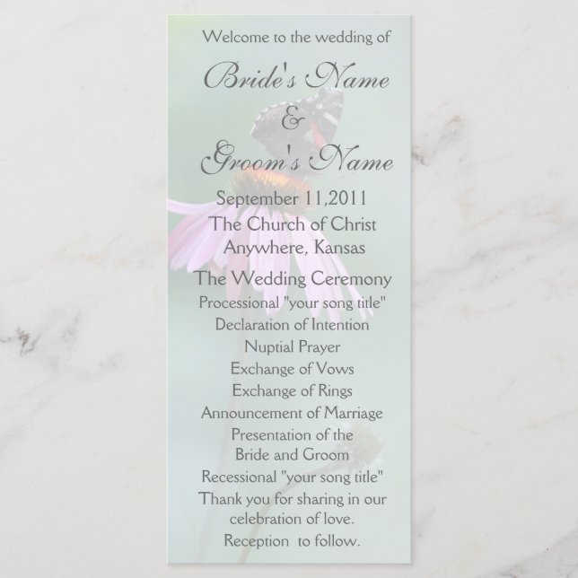 Programa de Casamento de Borboletas/cinza (Frente)