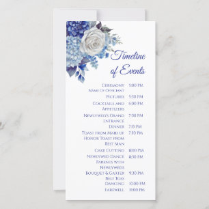 Programa de Casamento de Buquê de Flor Azul-Aquare