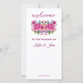 Programa de Casamento de Buquês com Flor Rosa-Wate