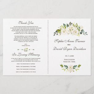 Programa de Casamento de Buquês das Flores Branca