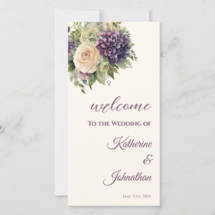 Programa De Casamento De Buquês De Flor Roxo Por A