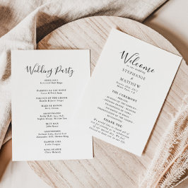 Programa de Casamento de Caligrafia Minimalista