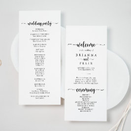 Programa de Casamento de Caligrafia Minimalista