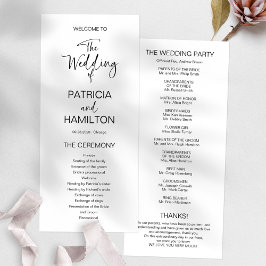 Programa de Casamento de Caligrafia Moderna Simple