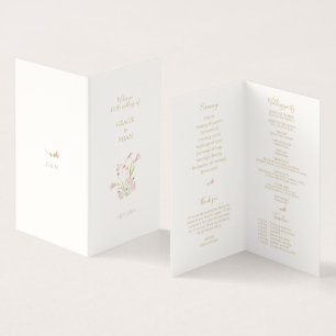 Programa de Casamento de Cartões Dobrados de Rosa 