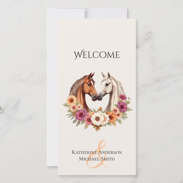 Programa de Casamento de Cavalos Country Western (Frente)