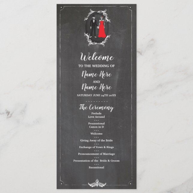 Programa de Casamento de Caveiras de Crânio Chalk  (Frente)
