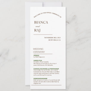 PROGRAMA DE CASAMENTO DE CERIMÔNIA HINDU