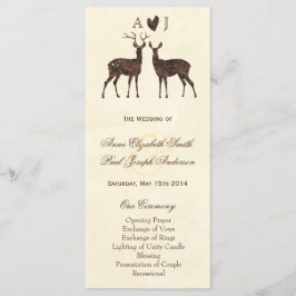 Programa de Casamento de Cervos em Aquarela