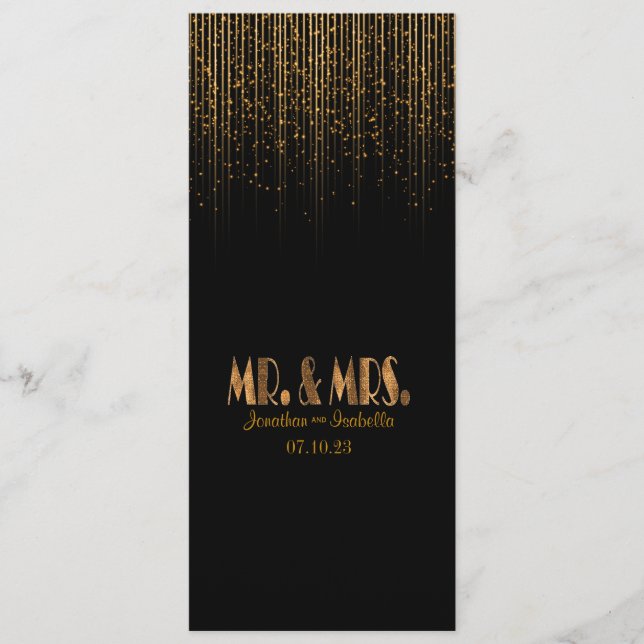 Programa de Casamento de Chás de Estrelas de Cobre (Frente)