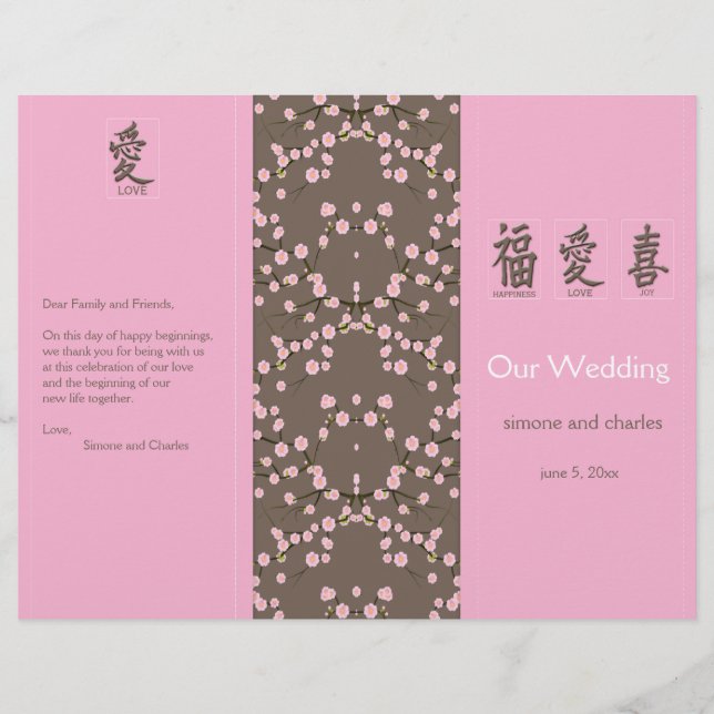 Programa de Casamento de Cherry Blossoms (Frente)