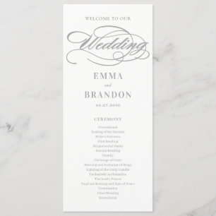 Programa de Casamento de Colores EDITÁVEIS de Scri