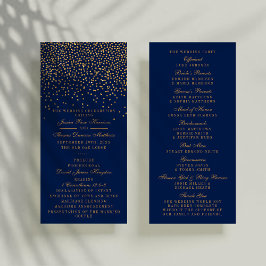 Programa de Casamento de Confetti Azul e Dourado G