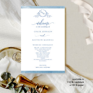 Programa de Casamento de Cor de Água do Monograma 