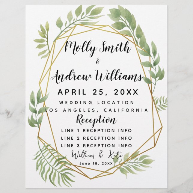 programa de casamento de cristal verde (Frente)