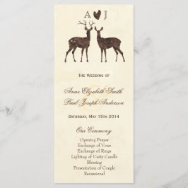 Programa de Casamento de Deers de Aquarela