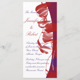 Programa de Casamento de Design de Folha Vermelha