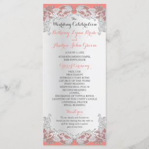Programa de Casamento de Design de Luz Floral Silv