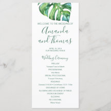 Programa de casamento de destino com folha de palm