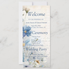 Programa de Casamento de Dusty Blue Wildflower