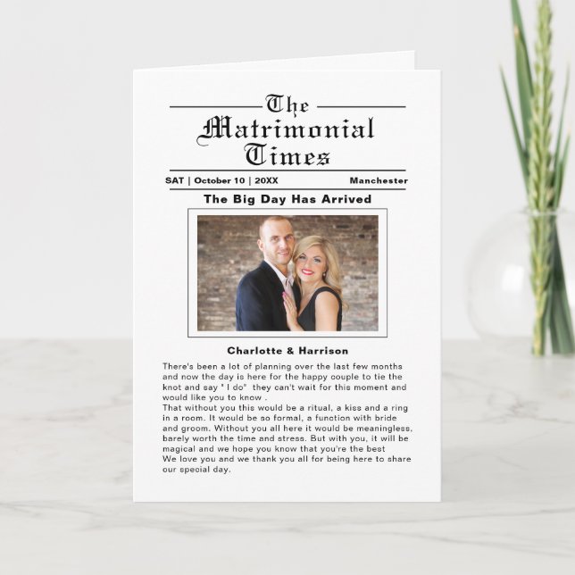 Programa de Casamento de Estilo de Jornal Tabloid  (Frente)