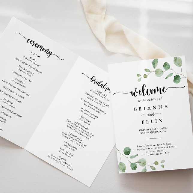 Programa de Casamento de Eucalyptus Folheado (Criador carregado)