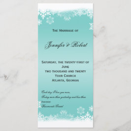 Programa de Casamento de Flocos de Neve Azuis e Br