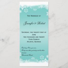 Programa de Casamento de Flocos de Neve Azuis e Br