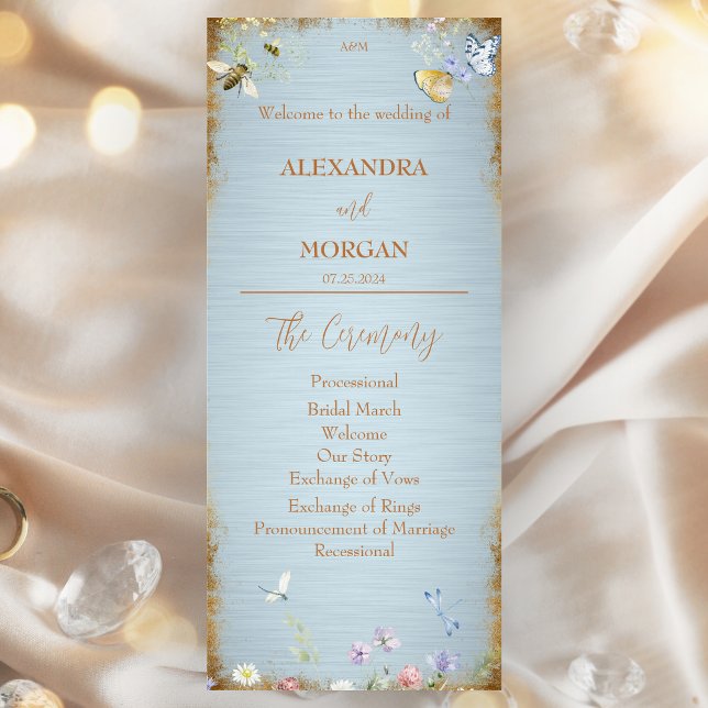 Programa de Casamento de Flor Selvagem Azul (Criador carregado)