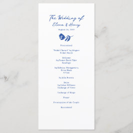 Programa de Casamento de Flor Whimsical Desenhado