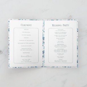 Programa de Casamento de Flores Azuis Pequenas
