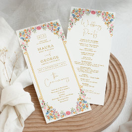 Programa de Casamento de Flores de Jardim Colorida