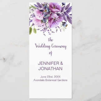 Programa de Casamento de Flores de Lavandas Roxas