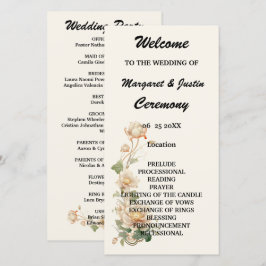 Programa de Casamento de Flores do casamento vinta