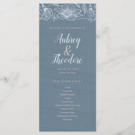 Programa de Casamento de Flores Dusty Blue & Blush