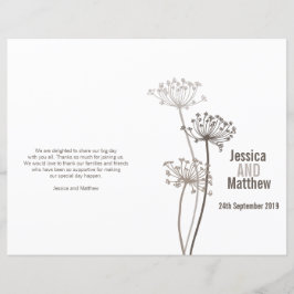 Programa de Casamento de Flores Marrom para gráfic