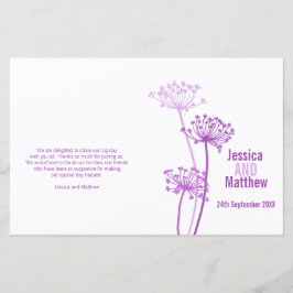 Programa de Casamento de Flores Púrpura de Cereal