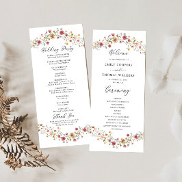 Programa de Casamento de Flores Selvagens