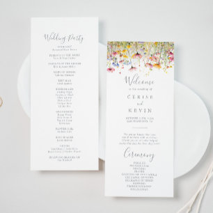 Programa de Casamento de Flores Selvagens Colorida