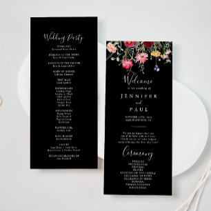 Programa de Casamento de Flores Selvagens Multicol