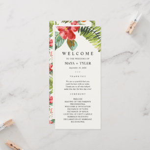 Programa de Casamento de Flores Tropicais e Folhag