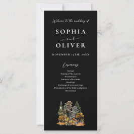 Programa de Casamento de Floresta de Aquarela do o