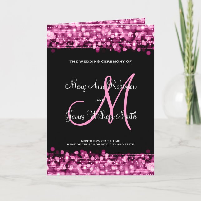 Programa de Casamento de Foguetes Rosa (Frente)