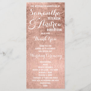 Programa de Casamento de Folha rosa de Ouro de Lux