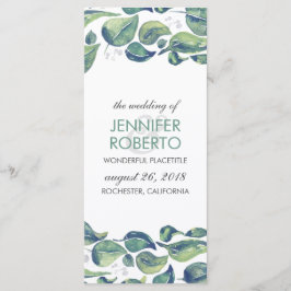 Programa de Casamento de Folhas de Coroa de Aquare
