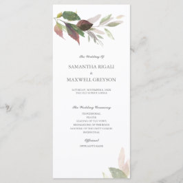 Programa de Casamento de Folhas de Outono Borgonha