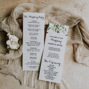 Programa de Casamento de Folhas Verdes Tropicais